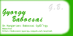 gyorgy babocsai business card